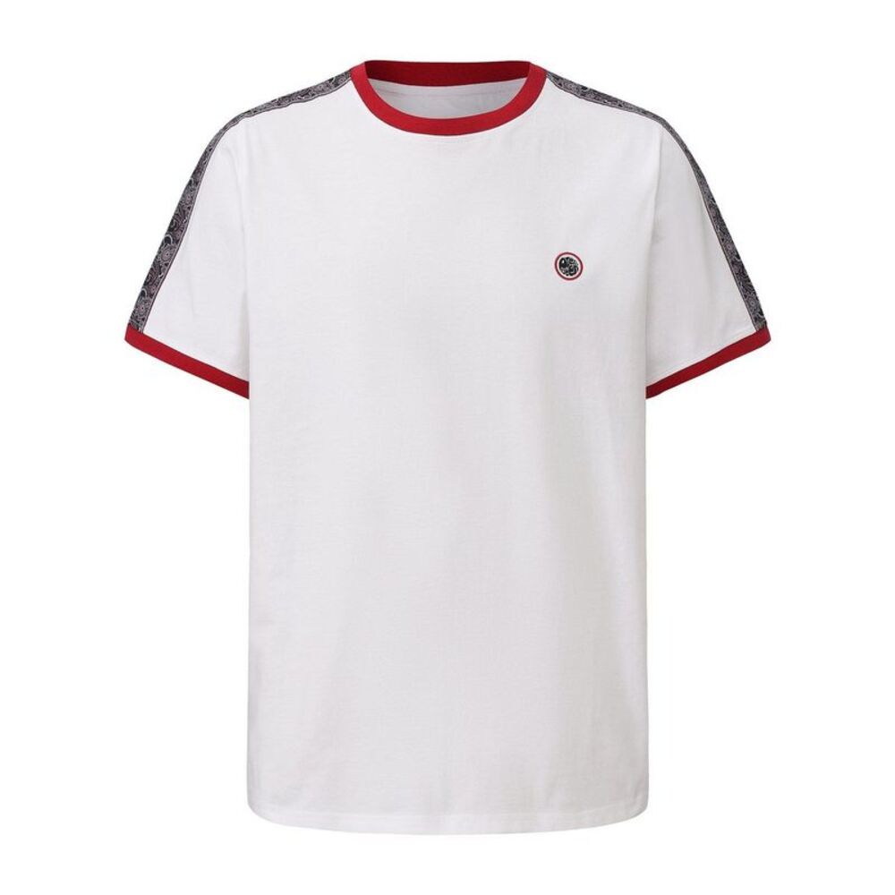 Pretty Green Mens Paisley Logo T-Shirt / White/Red